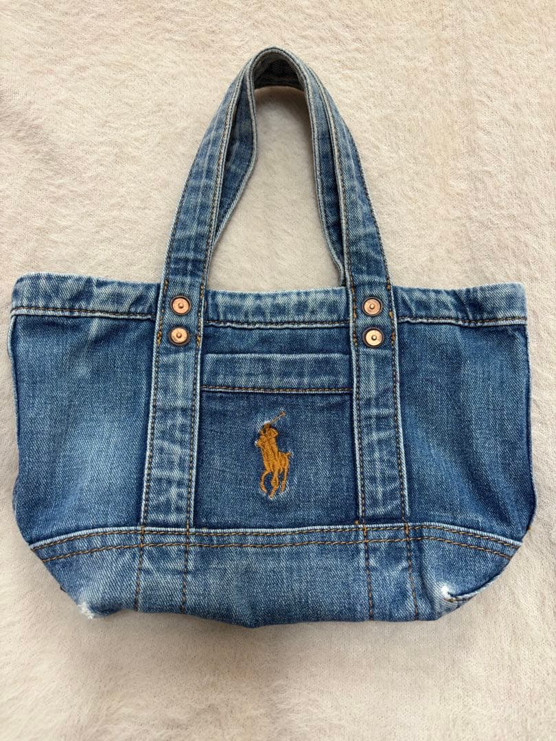 値下げ中！ポロ　ラルフローレン　デニムミニトートバッグ