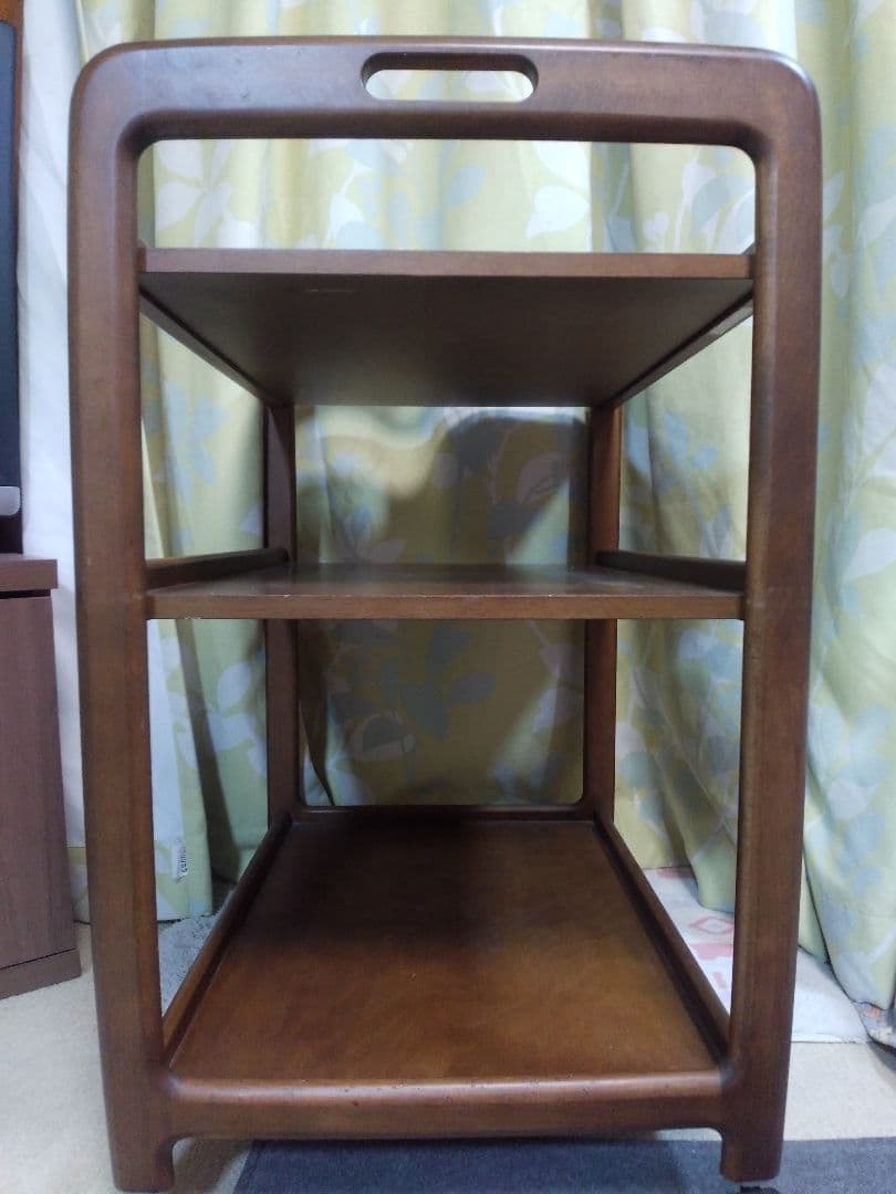 ワゴンカリモクキッチンワゴン 木製 3段 キャスター付き 配膳上げ膳 値下げ不可