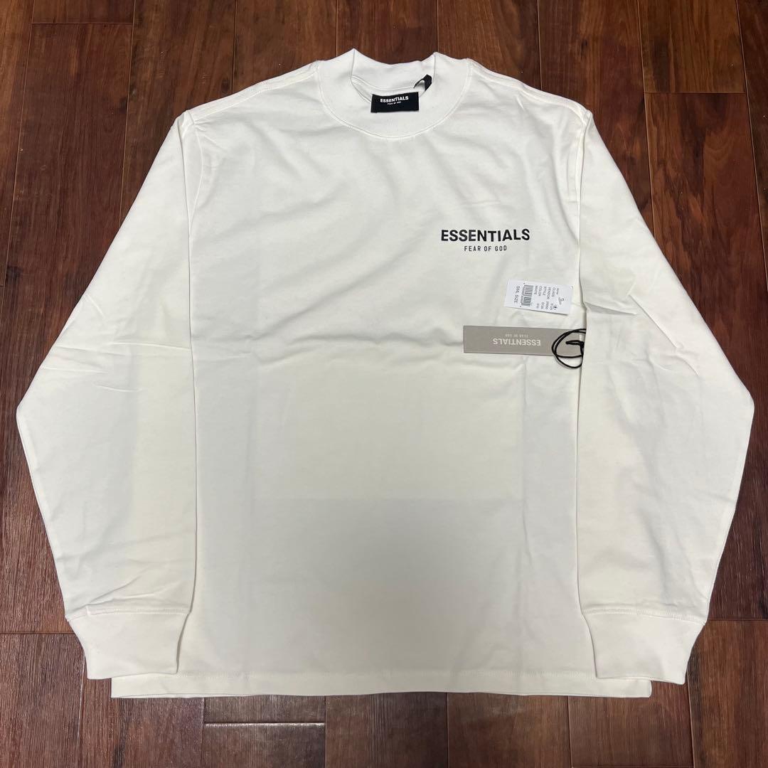 Fog Essentials 白tシャツ長袖ロンT花卉プリントロゴホワイト