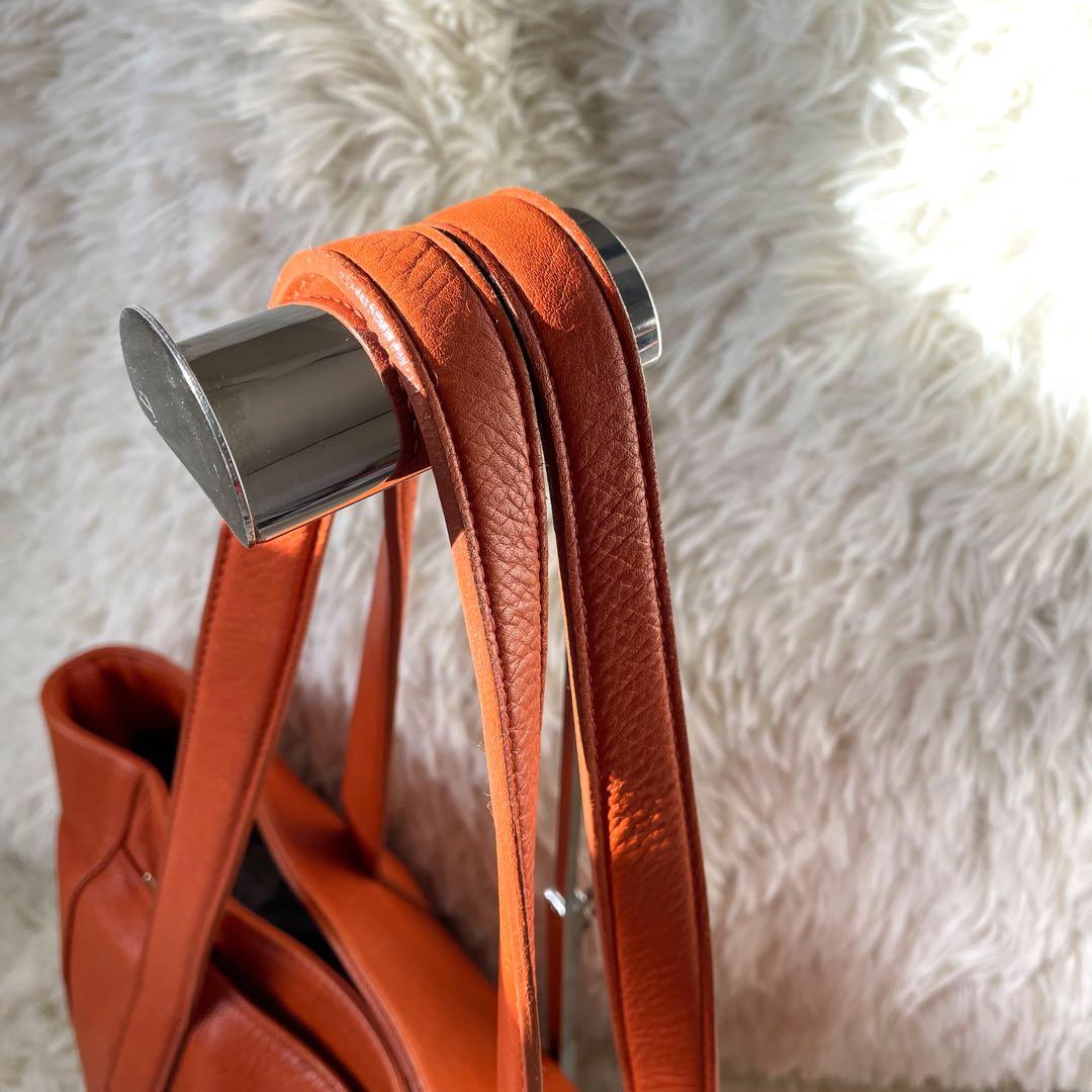 aniaryアニアリ ブラウンレザートートバッグA4収納可能 肩掛け可能