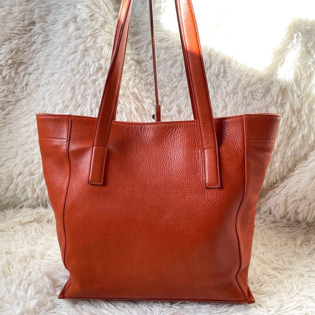 aniaryアニアリ ブラウンレザートートバッグA4収納可能 肩掛け可能