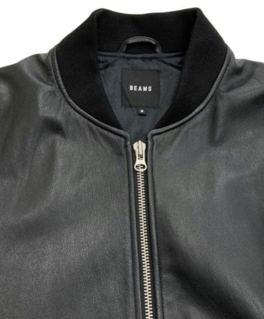 BEAMS MEN レザー ボマージャケット Мサイズ