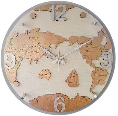 電波掛時計 地球儀掛け時計-white 壁掛け時計 おしゃれ 掛時計 北欧