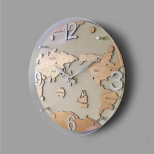 電波掛時計 地球儀掛け時計-white 壁掛け時計 おしゃれ 掛時計 北欧