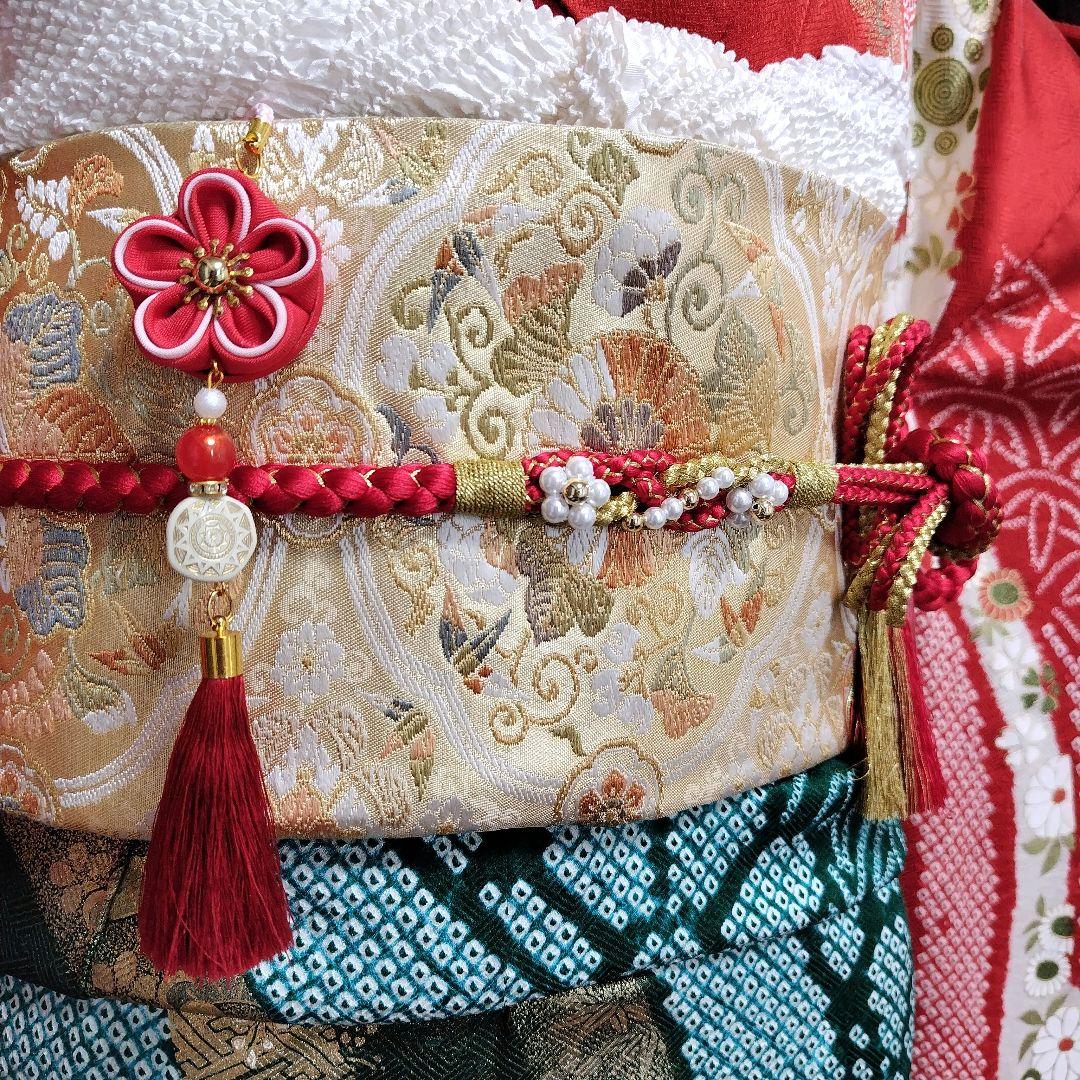 ☆とまとまと☆振袖フルセット(8点)・絞り・古典柄・吉翔文様・金駒刺繍