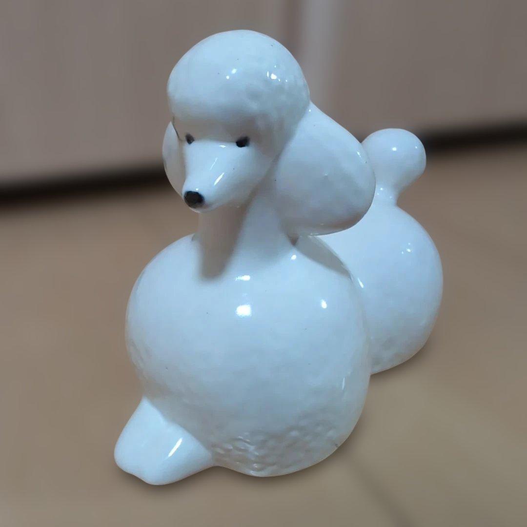 週末価格　リサ・ラーソン　陶器製ホワイトプードル置物