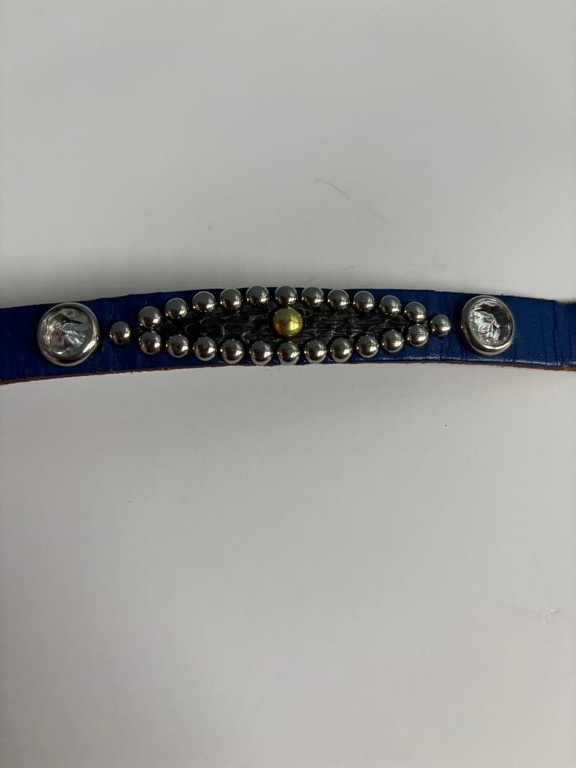 ウルフズヘッドブレスレット青