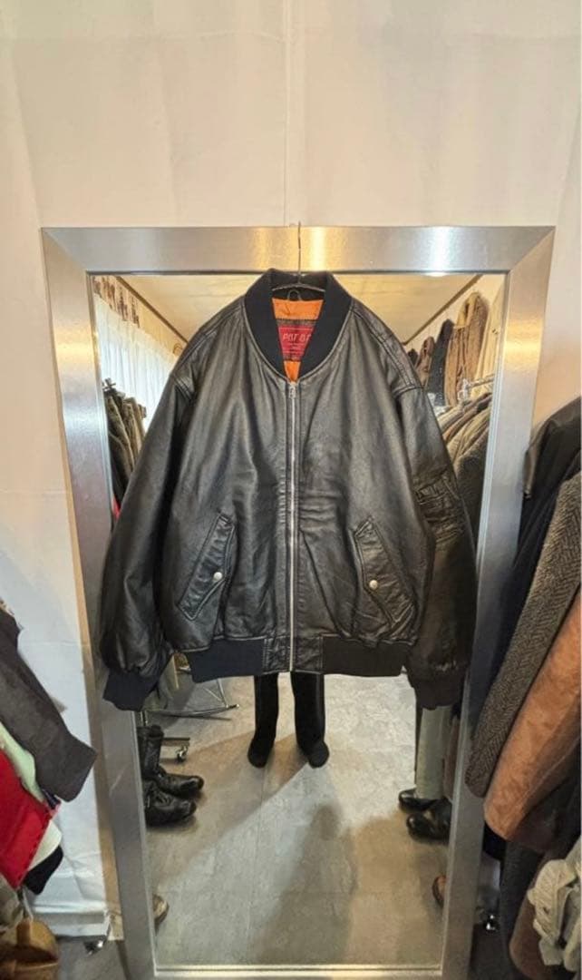 【80s-00s】Leather MA-1 Jacket