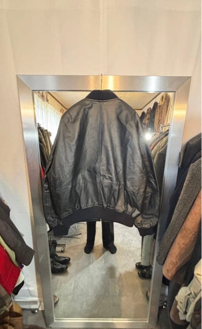 【80s-00s】Leather MA-1 Jacket