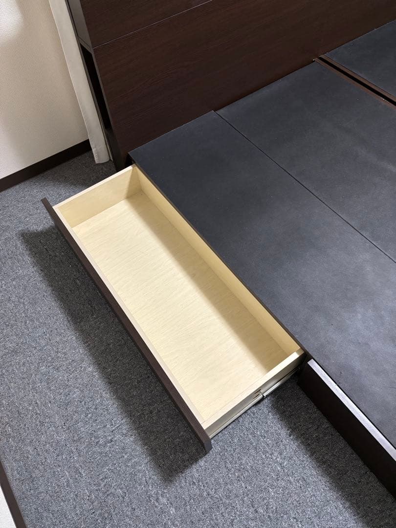 ベッドフレーム キングサイズ 引き出し付き