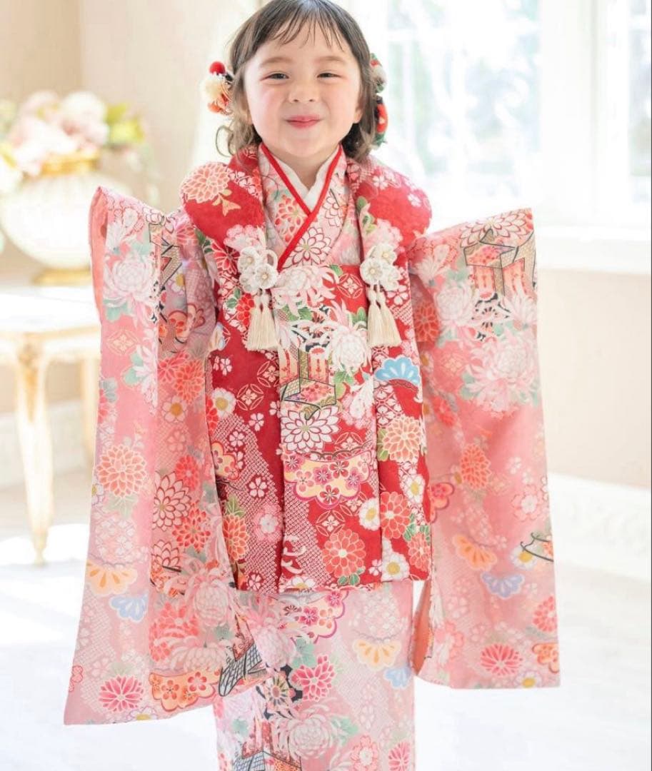 キャサリンコテージ　いにしえ華車・桃✖️赤　草履シューズセット