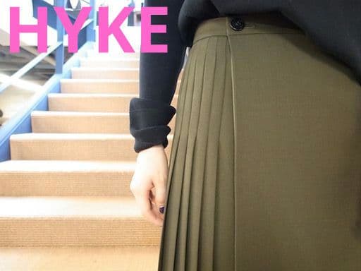 【着用2回】【HYKE】ウール混ラッププリーツスカート