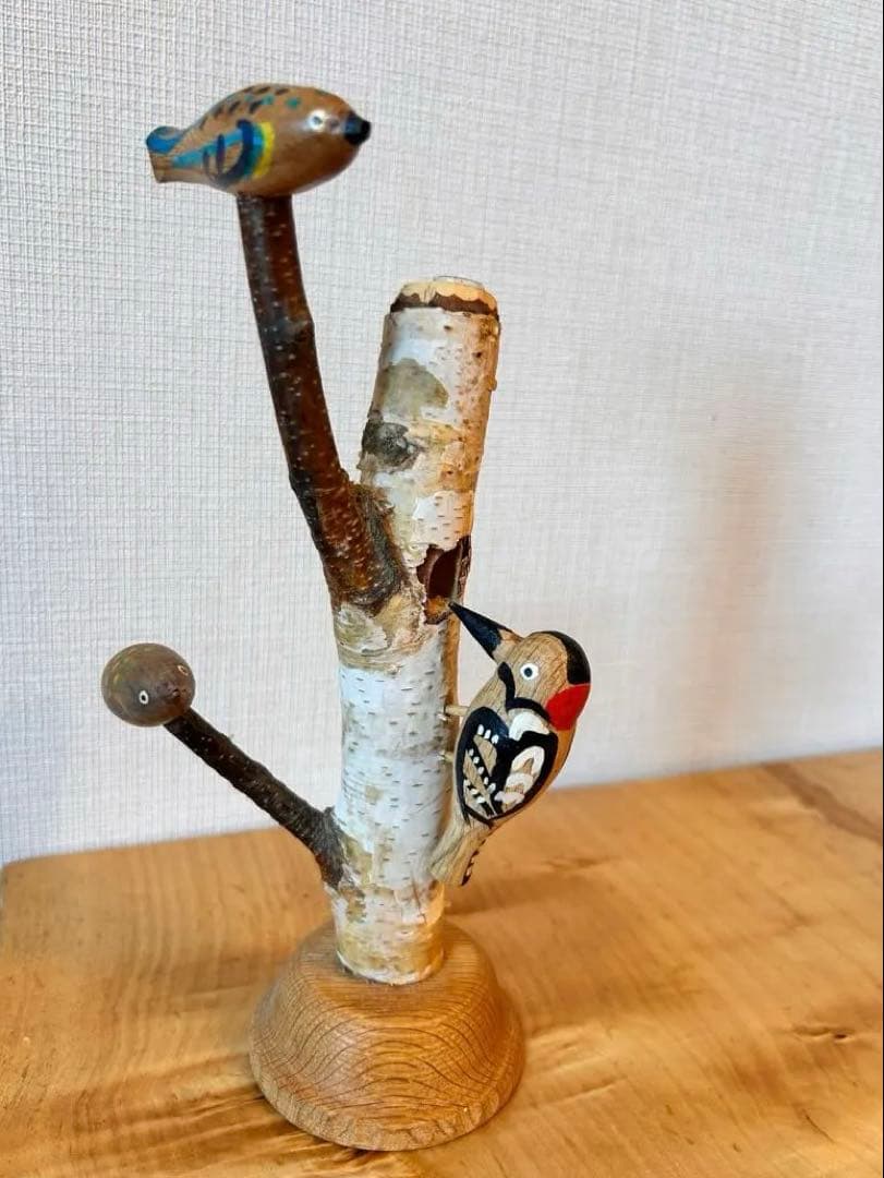 rebmob木工　作品　キツツキ　一輪挿し　花器　花瓶　うつわ　作家もの