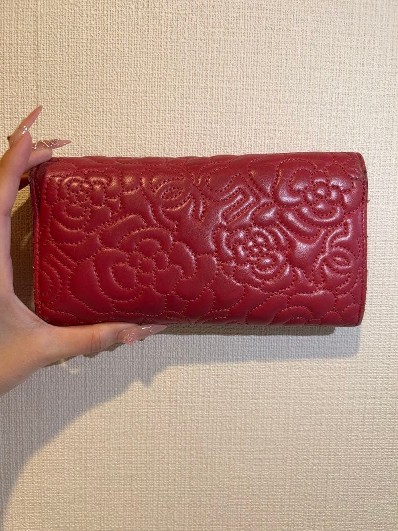 CHANEL 【正規品】二つ折り財布 ピンク 花柄