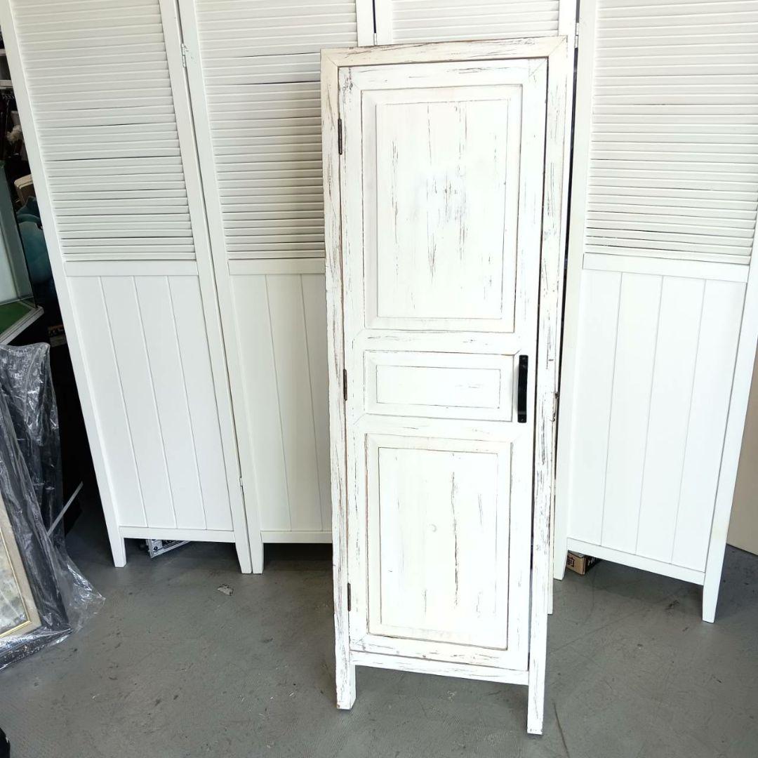 ホワイト シャビーシックス タンドミラー ヴィンテージ加工 0923-011