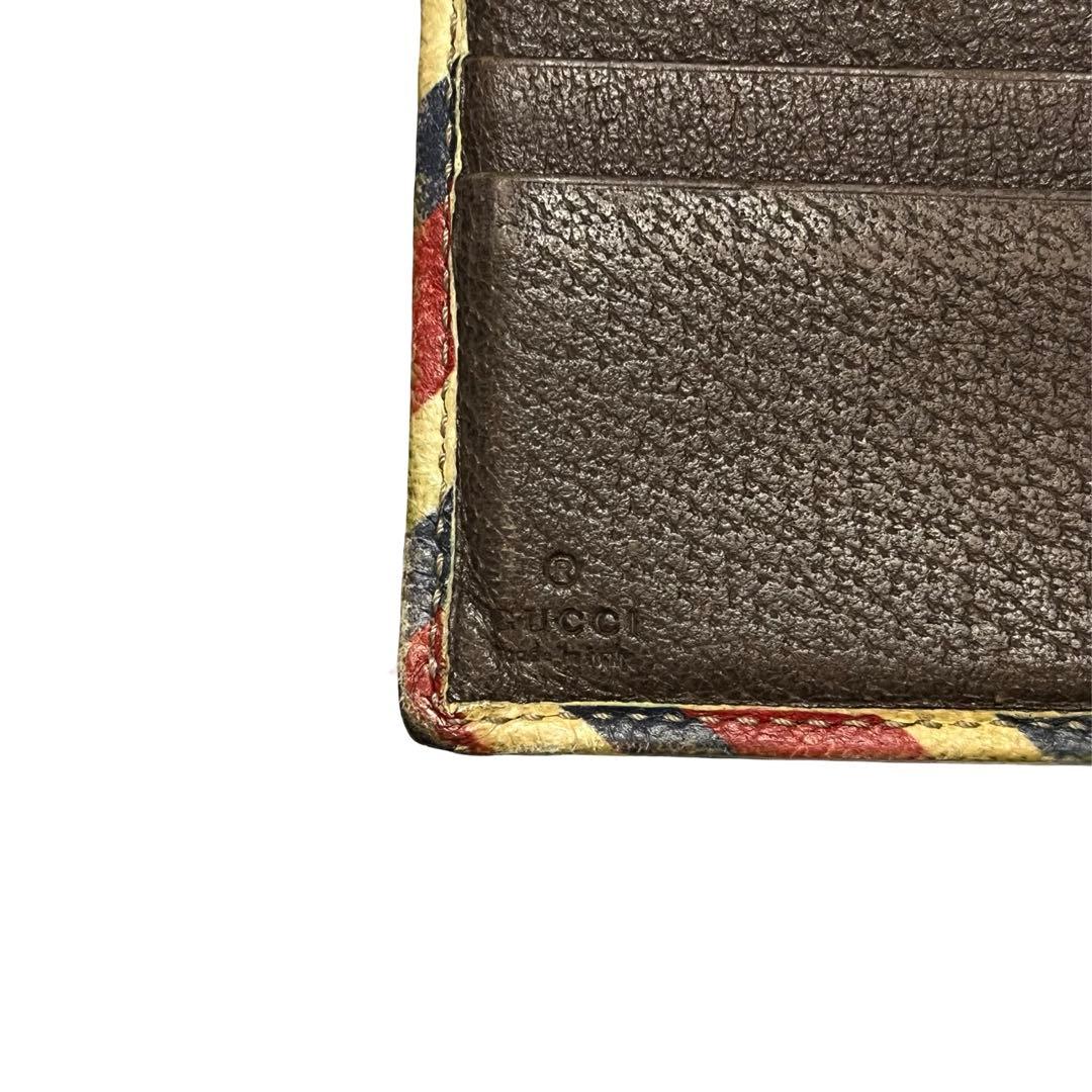 レア✨グッチ 二つ折りで ナイトクーリエ PVC UFO レザー ブラウン