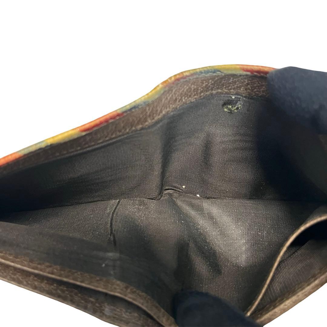 レア✨グッチ 二つ折りで ナイトクーリエ PVC UFO レザー ブラウン