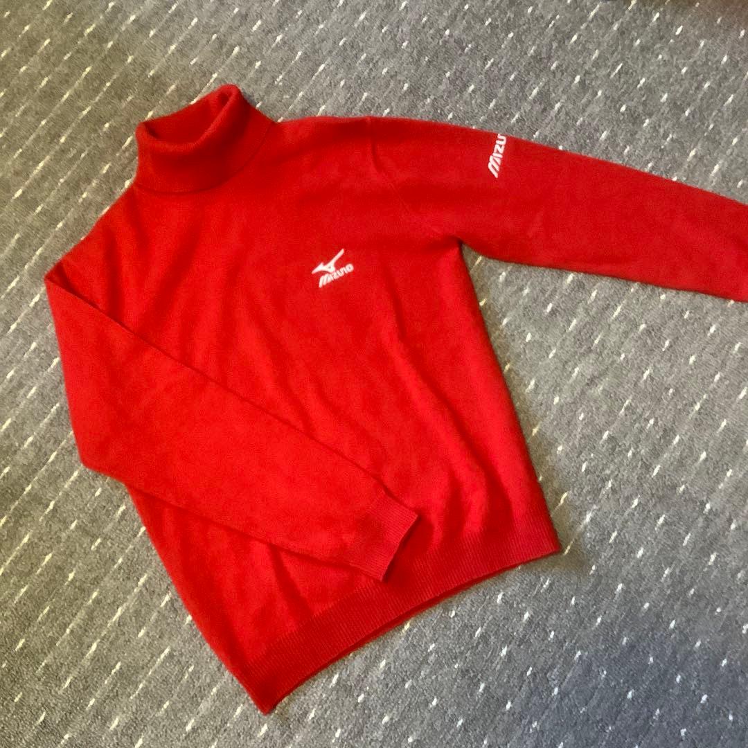 【カシミア100%】ミズノ　MIZUNO タートルネックセーター　レッド　3L