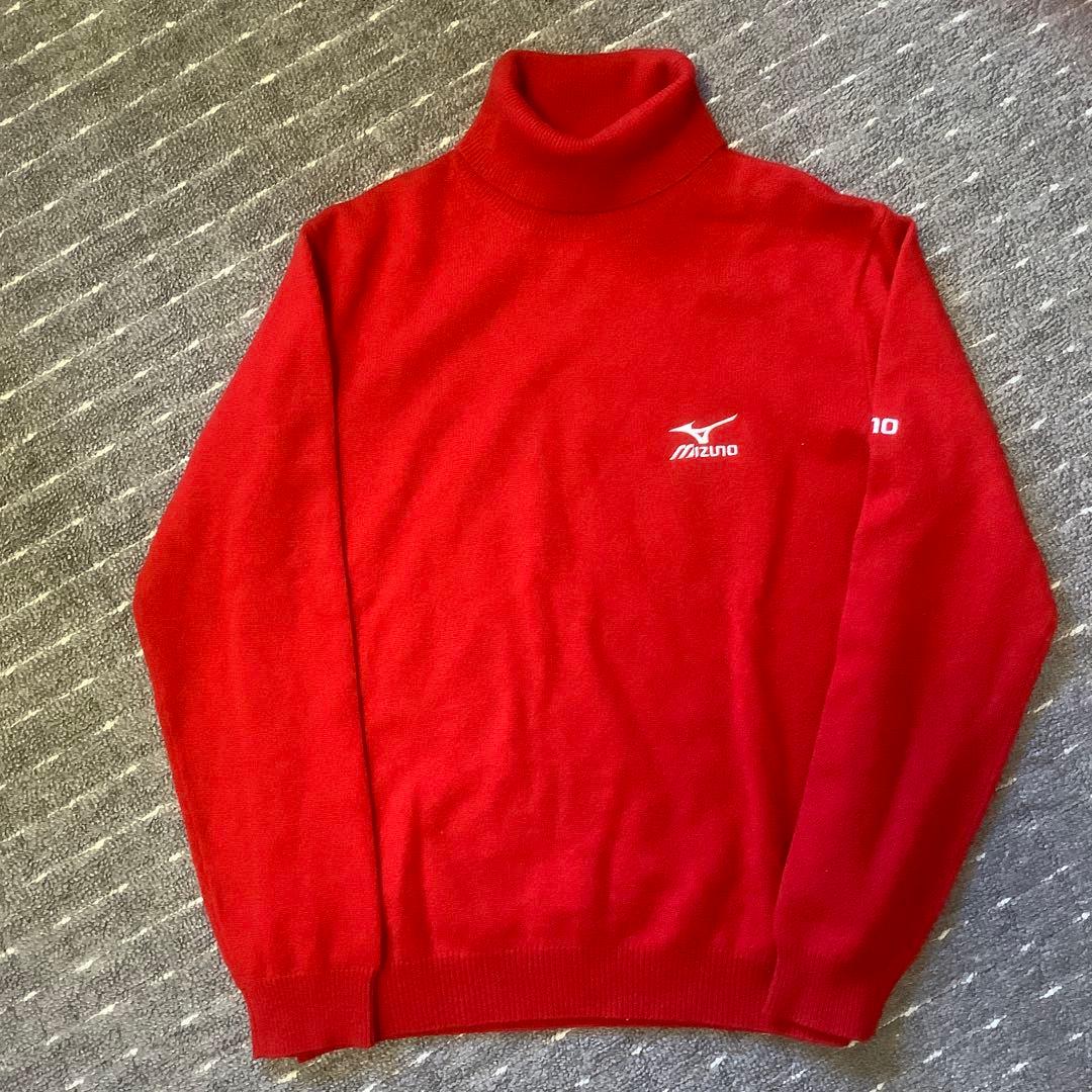 【カシミア100%】ミズノ　MIZUNO タートルネックセーター　レッド　3L