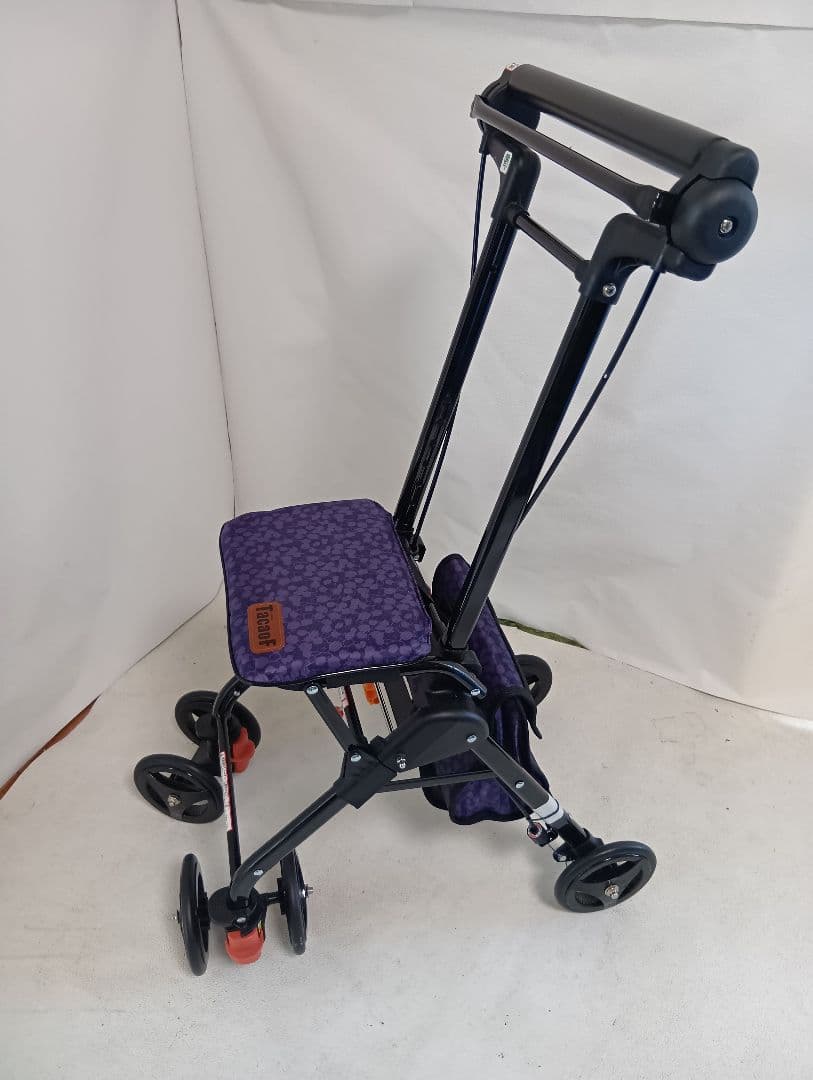 【極美品】Tacaof 折りたたみ式歩行器 紫色 花柄