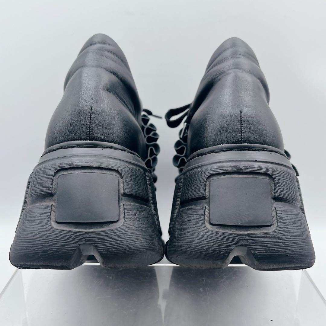 大人気✨pium ピウム フリルベルトボリュームスニーカー 厚底 黒 S