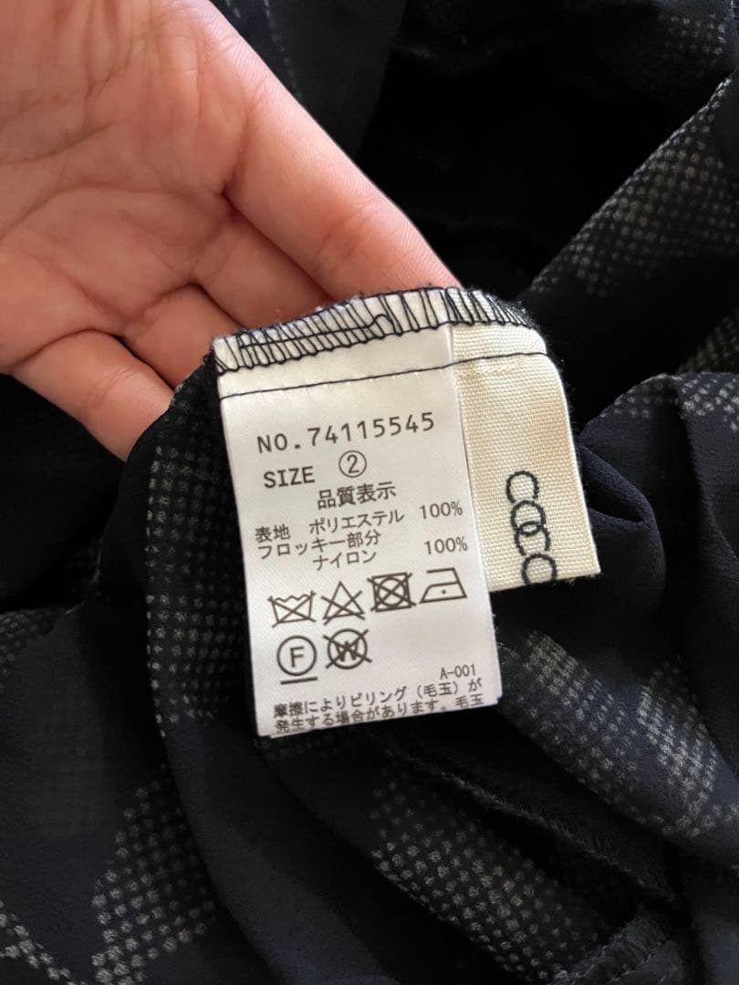 coco deal フロッキーフラワーワンピース　ブラック