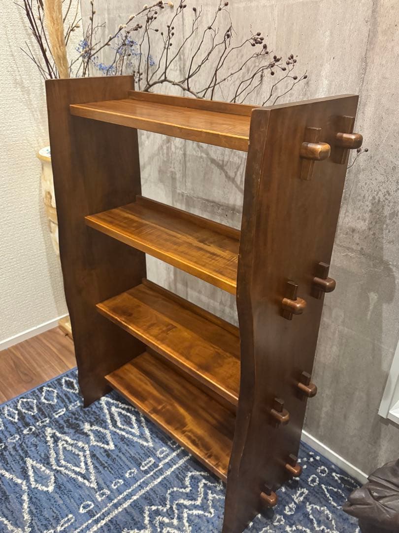 (15) 楔棚 昭和レトロ 当時物 ラック インテリア くさび式　楔式 本棚