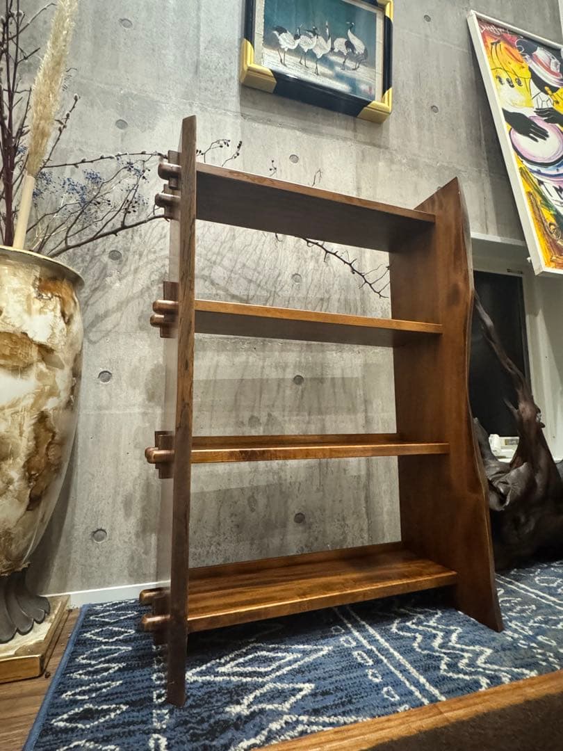 (15) 楔棚 昭和レトロ 当時物 ラック インテリア くさび式　楔式 本棚