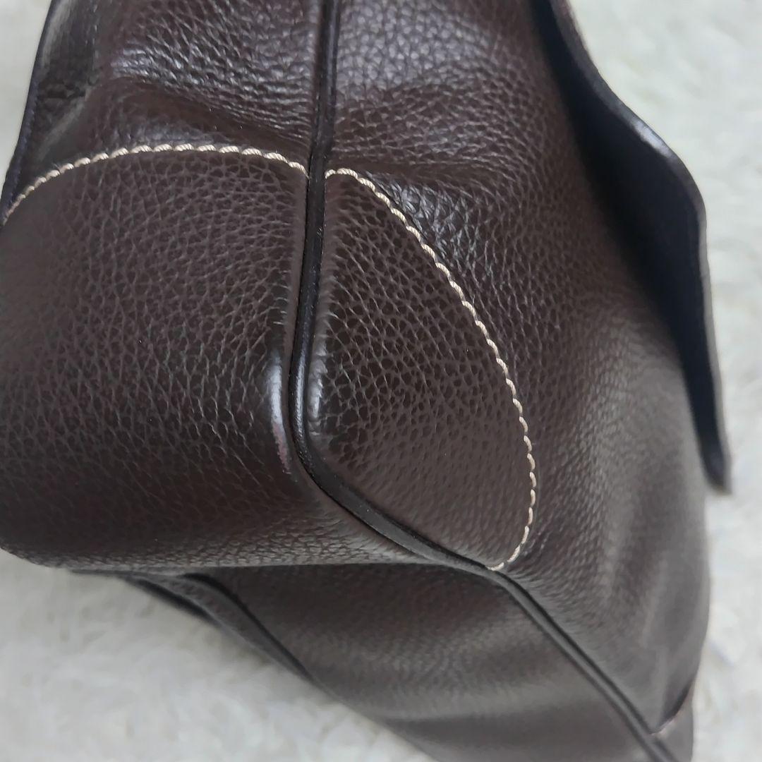 ダンヒル ショルダーバッグ フラップ クロスボディ A4 レザー ブラウン