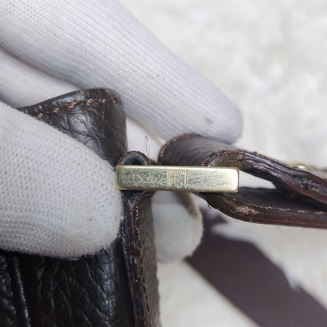 ダンヒル ショルダーバッグ フラップ クロスボディ A4 レザー ブラウン