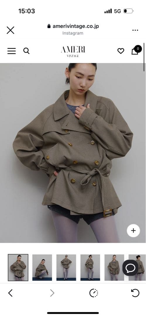 ameri vintage トレンチコート