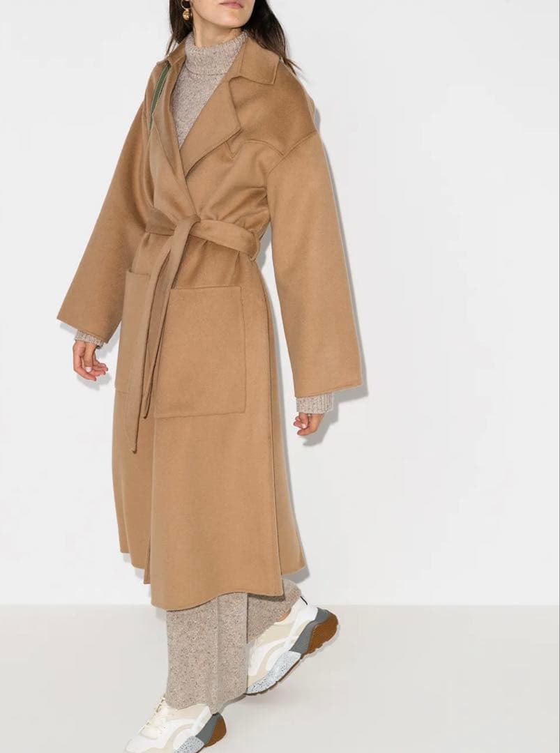 nanushka ベルベットコート/ネイビー