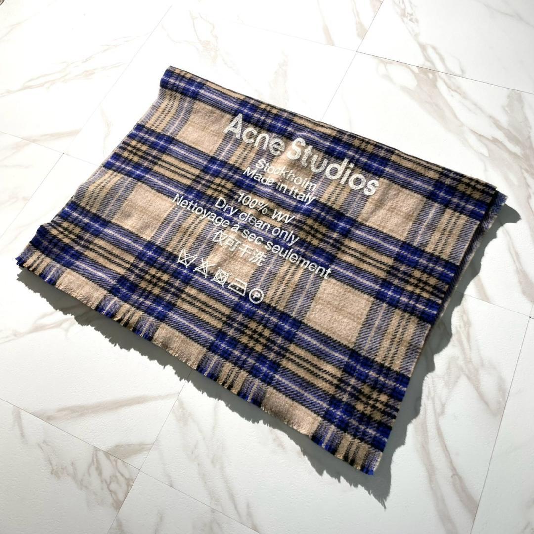 極美品✨Acne Studios チェック マフラー ストール 大判 ウール