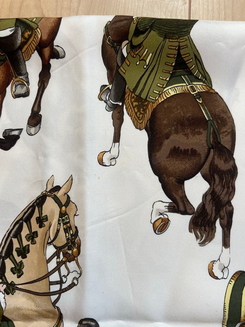 【最終価格】エルメス HERMES スカーフ カレ90 シルク 乗馬風景 馬