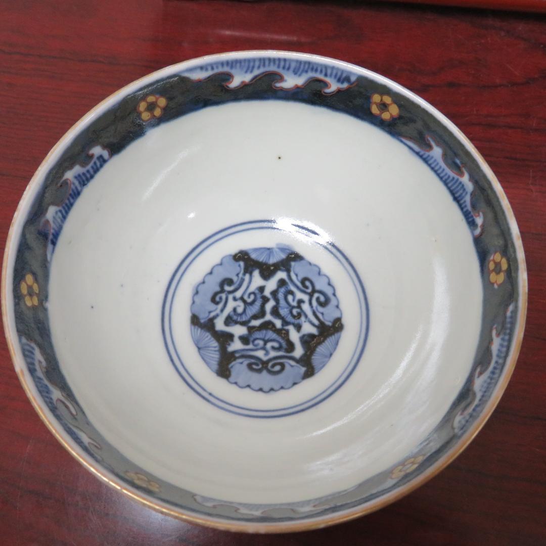 蓋付茶碗 2客 ペア 美品 人物 赤絵 金彩 窯傷 その2