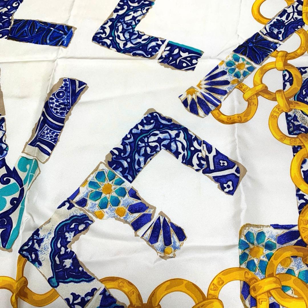 【美品】セリーヌ　CELINE　大判　スカーフ　パリ　シルク　100