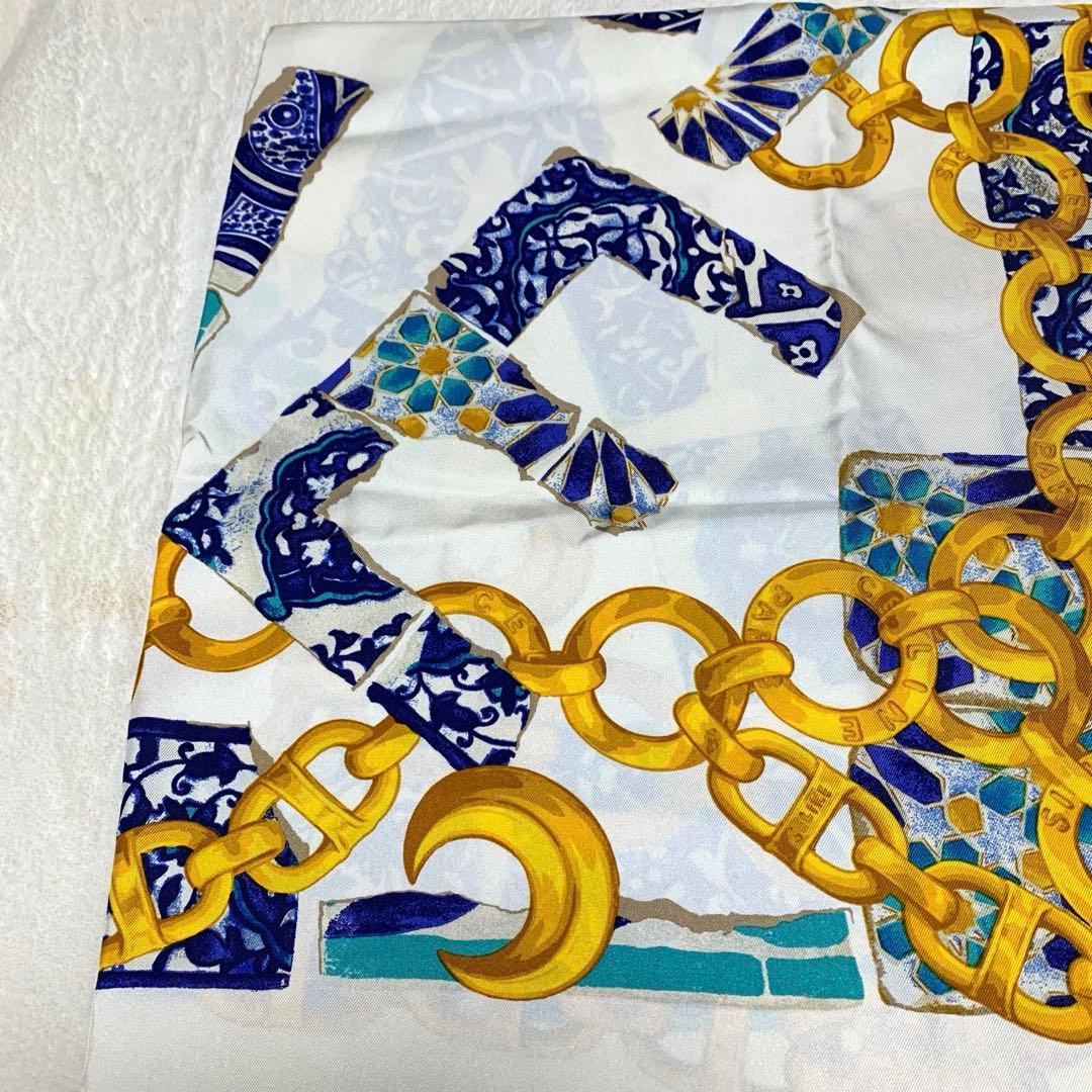 【美品】セリーヌ　CELINE　大判　スカーフ　パリ　シルク　100