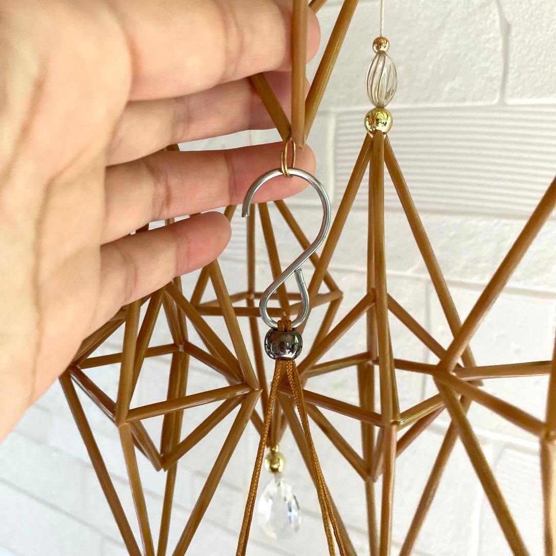 大型ヒンメリ✳︎キャラメルブラウン✳︎ビッグスターボール・ウィンドチャイム