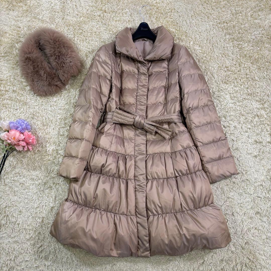 美品　アナイ　Aライン　フォックスファー　2way ダウンコート　38