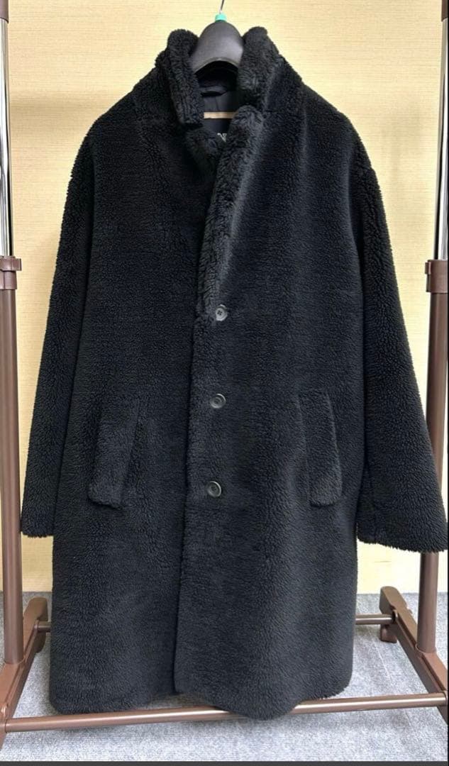 ヘルノ HERNO ボアコート エコファー チェスターコート ブラック 48