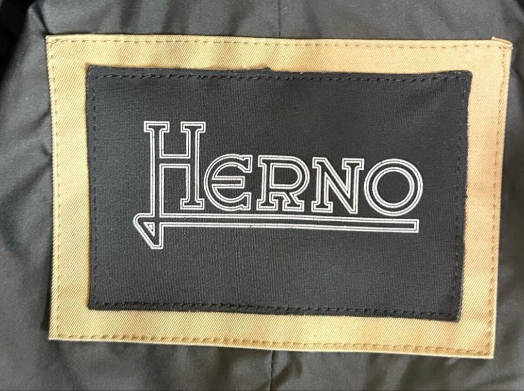 ヘルノ HERNO ボアコート エコファー チェスターコート ブラック 48