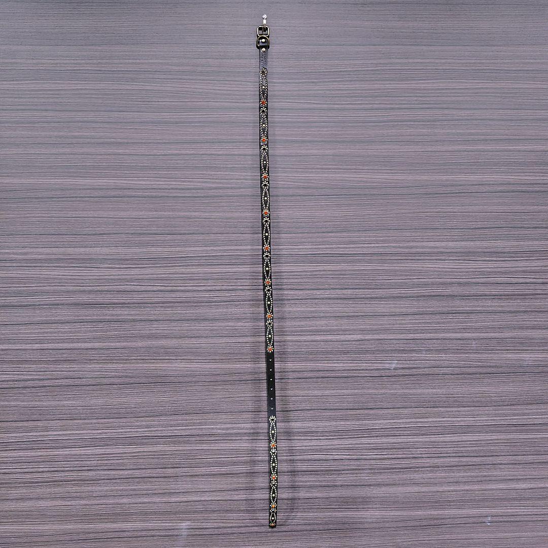 クロス橙■本革レザーフルスタッズナローベルト☆ヴィンテージアメカジビンテージ古着