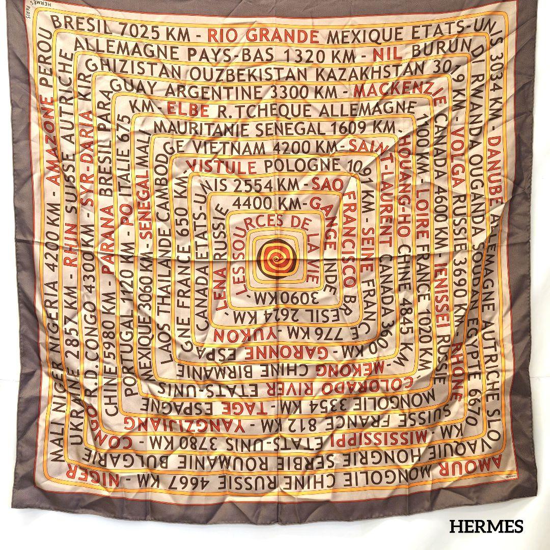エルメス スカーフ カレ90 LES SOURCES DE LA VIE