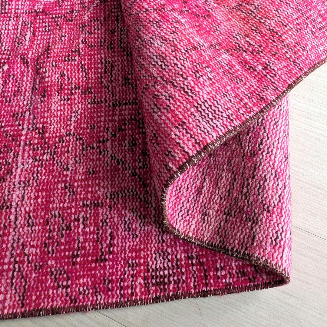 116×184 オーバーダイピンク　トルコヴィンテージラグ