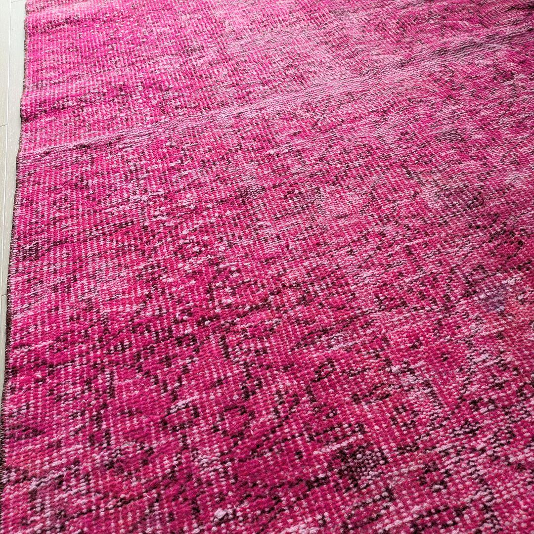 116×184 オーバーダイピンク　トルコヴィンテージラグ