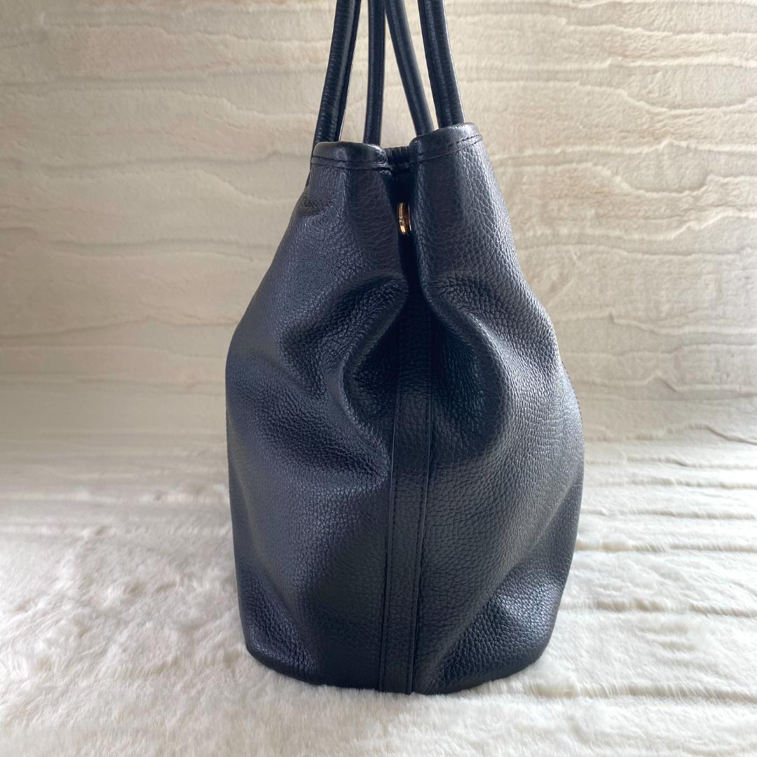 CIMABUE 大容量トートバッグ A4 シボ革 黒 ゴールド金具 メンズ