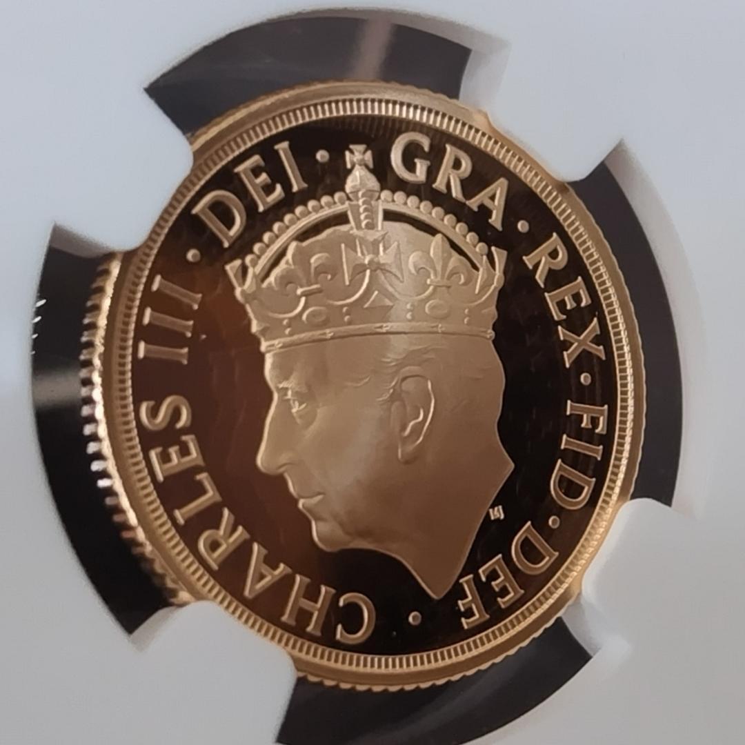 2023年/イギリス/PF70/チャールズ三世/金貨/1ソブリン/NGC/ポンド