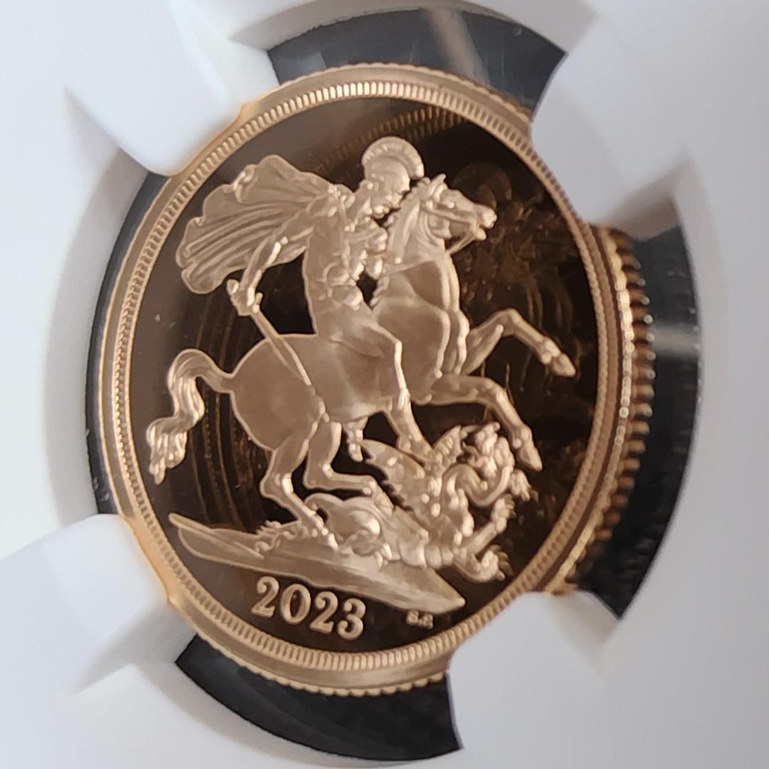 2023年/イギリス/PF70/チャールズ三世/金貨/1ソブリン/NGC/ポンド