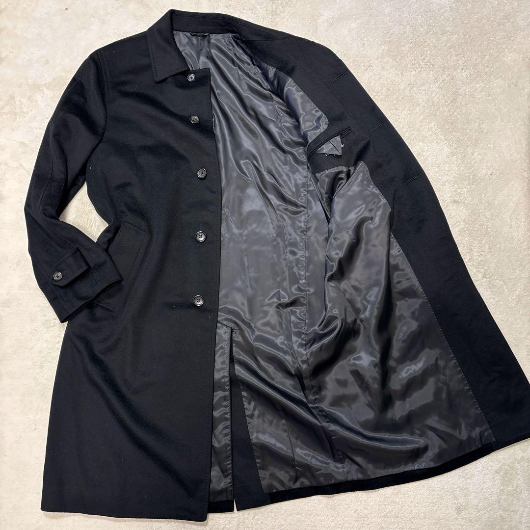 美品⭐️pierre cardin カシミヤ100% ロングコート　ブラック　XL