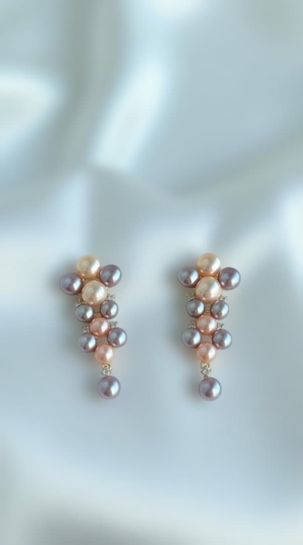 【極光22珠】淡水真珠 花珠級 虹色キャンディ ピアス 揺れる S925 稀少